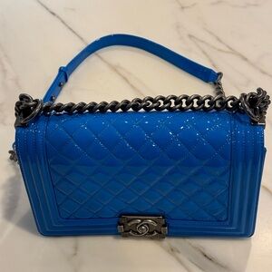 Blue CHANEL flap boy bag